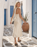 The Black Polka Dot Satin Midi product image B