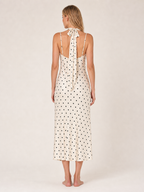 The Black Polka Dot Satin Midi product image E