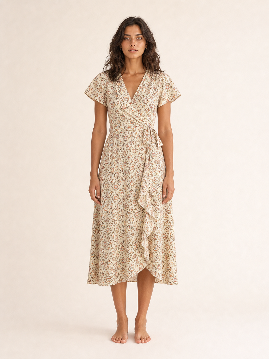 The Ditsy Floral Poplin Wrap Midi product image D