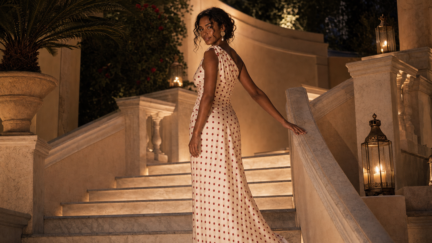 The Red Polka Dot Ruched Maxi product image C
