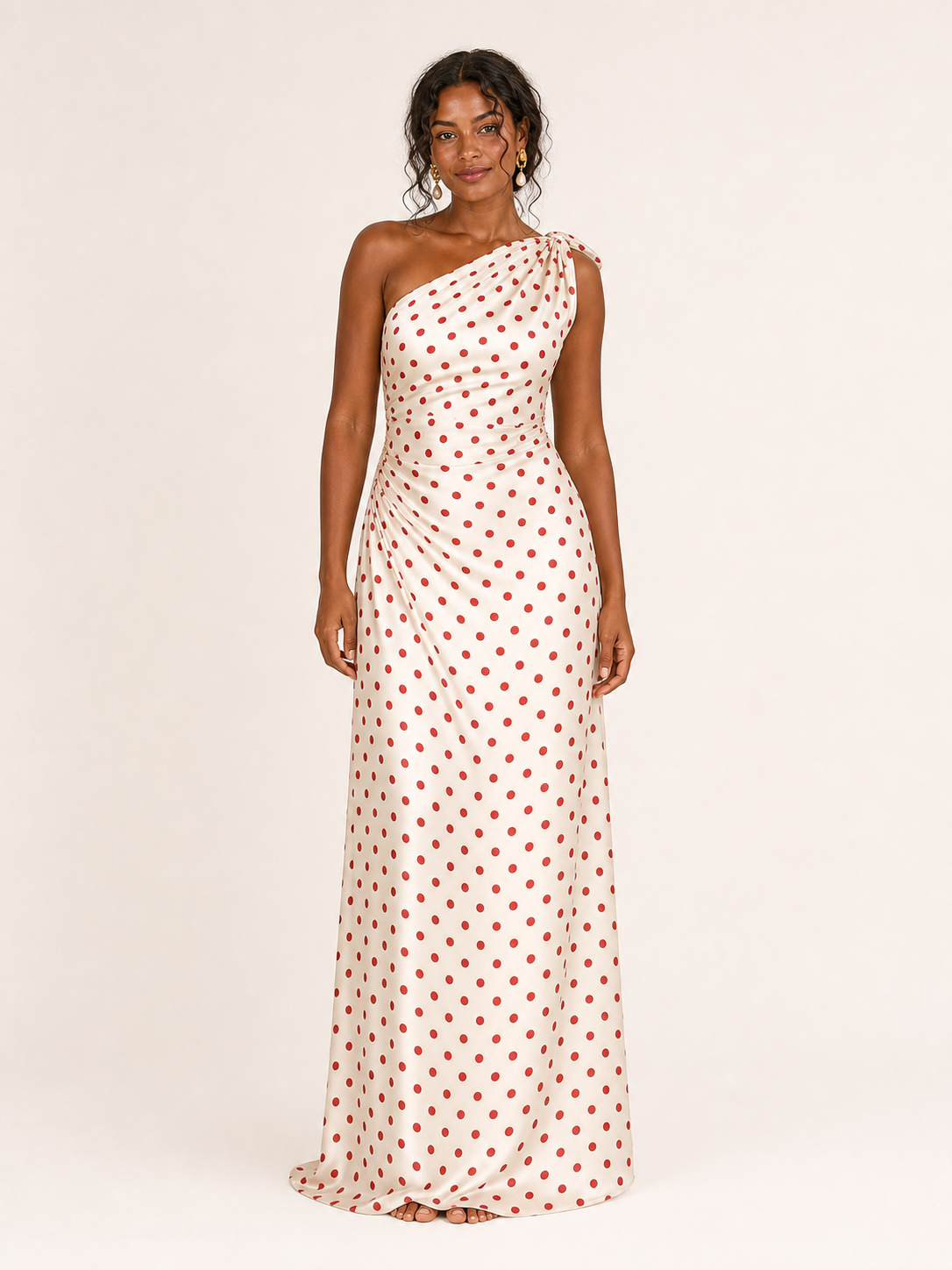 The Red Polka Dot Ruched Maxi product image D