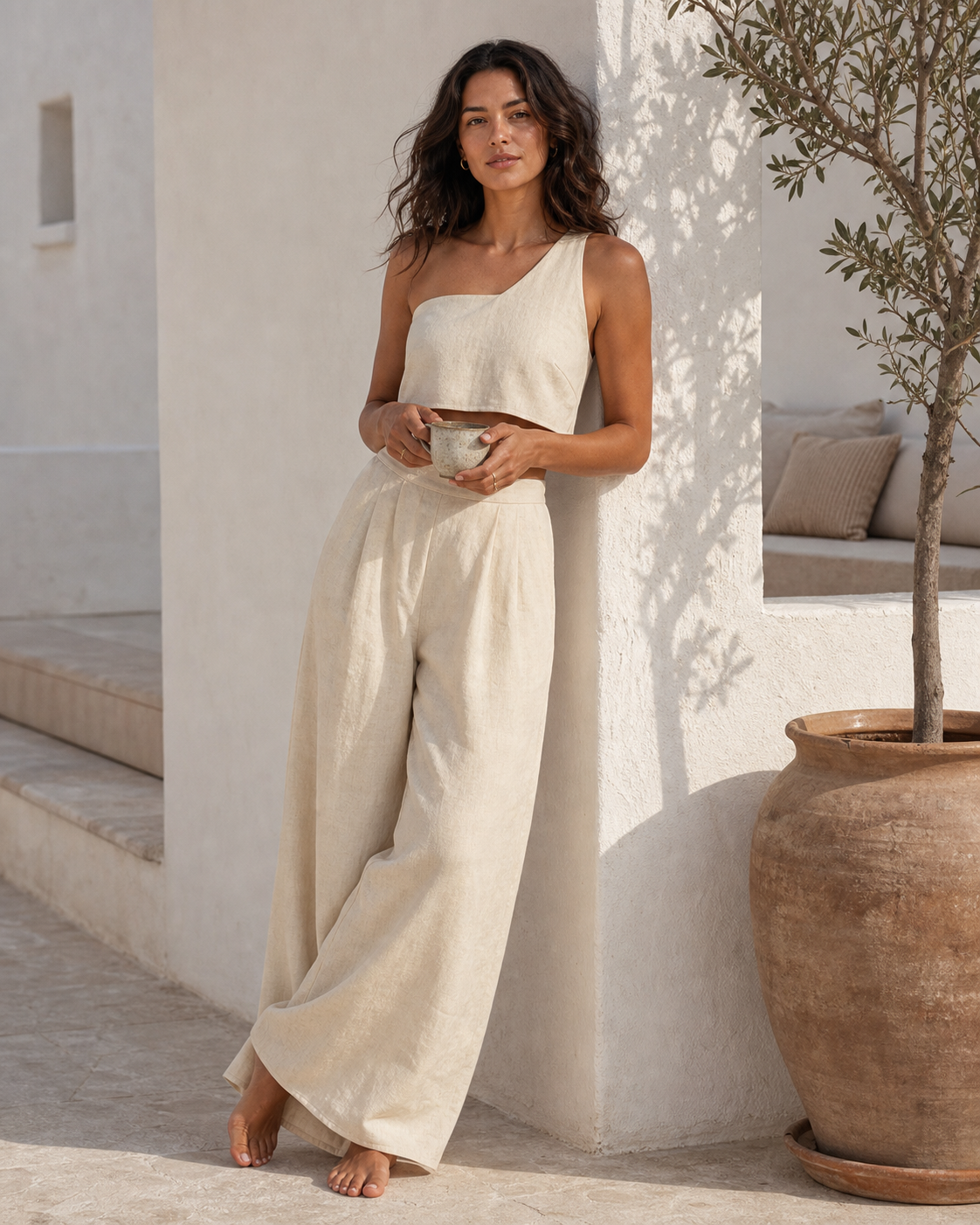 The Ecru Wide-Leg Linen Co-ord product image B
