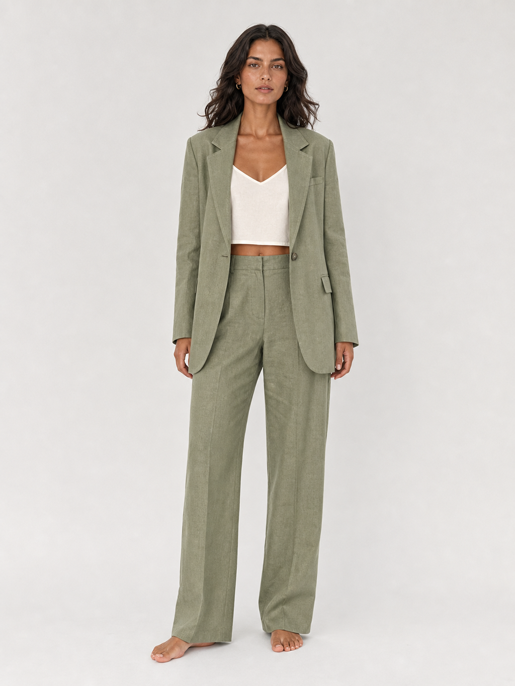 The Sage Linen Tailored Blazer Co-ord product image D