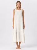 The Ivory Broderie Linen Maxi front view