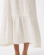 The Ivory Broderie Linen Maxi fabric detail