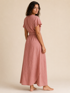 The Dusty Rose Wrap Linen Maxi secondary view