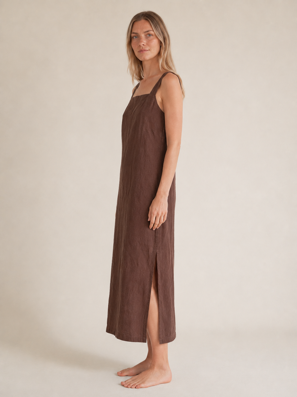 The Chocolate Column Linen Maxi secondary view