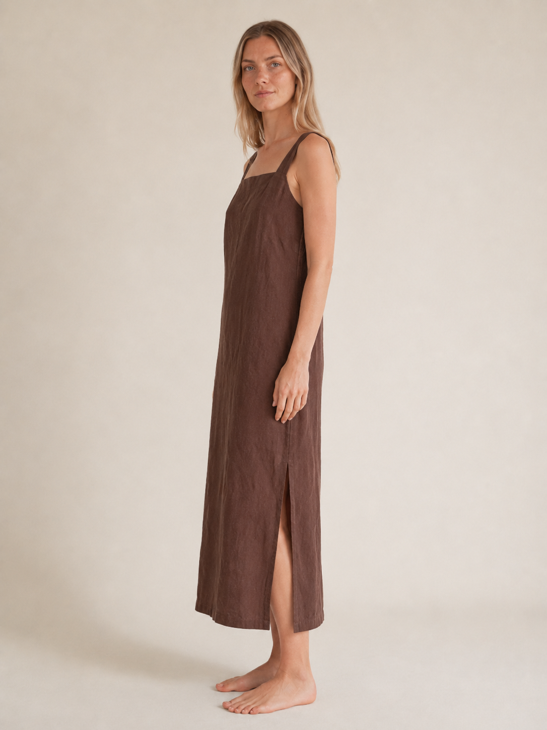 The Chocolate Column Linen Maxi secondary view