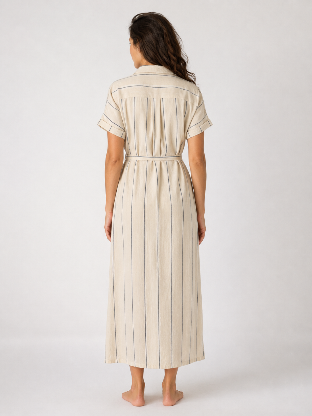 The Navy Stripe Shirt Maxi Dress secondary view
