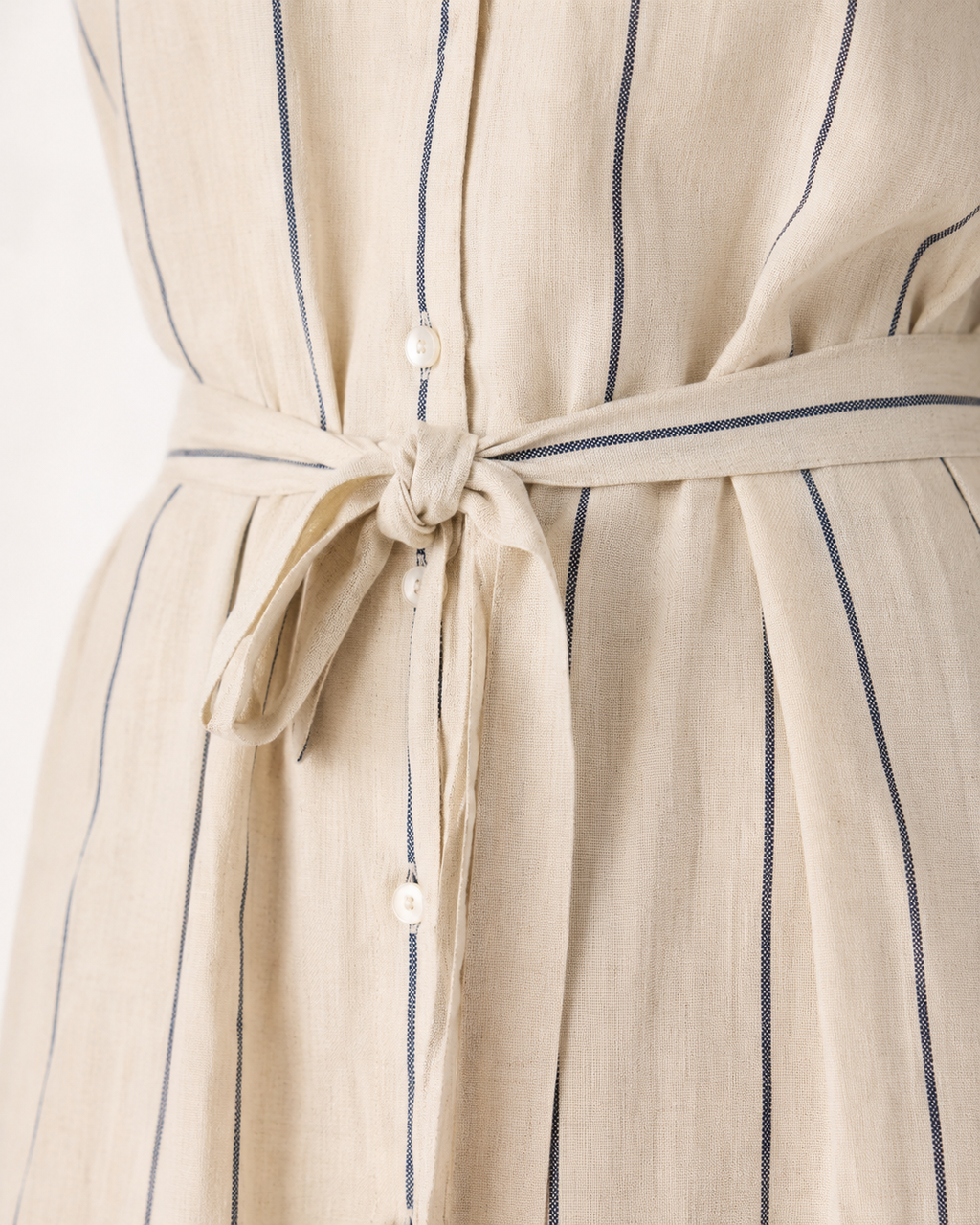 The Navy Stripe Shirt Maxi Dress stripe detail