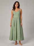 The Sage Linen Garden Maxi front view