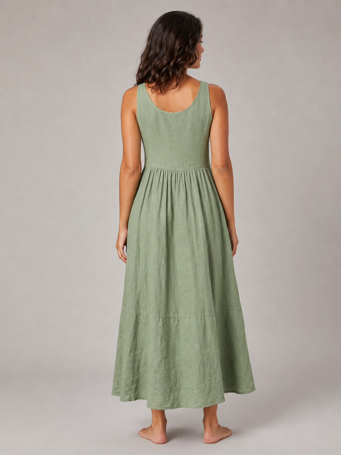The Sage Linen Garden Maxi secondary view