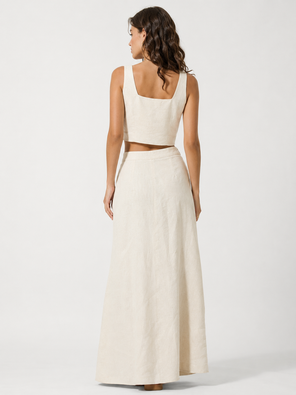 The Ecru Linen Maxi Skirt Co-ord secondary view