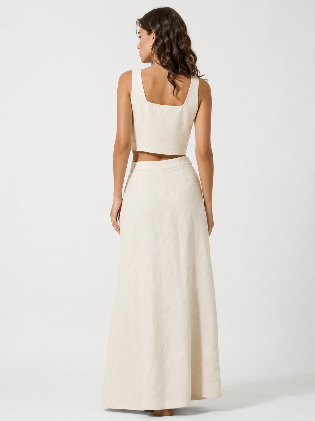 The Ecru Linen Maxi Skirt Co-ord secondary view