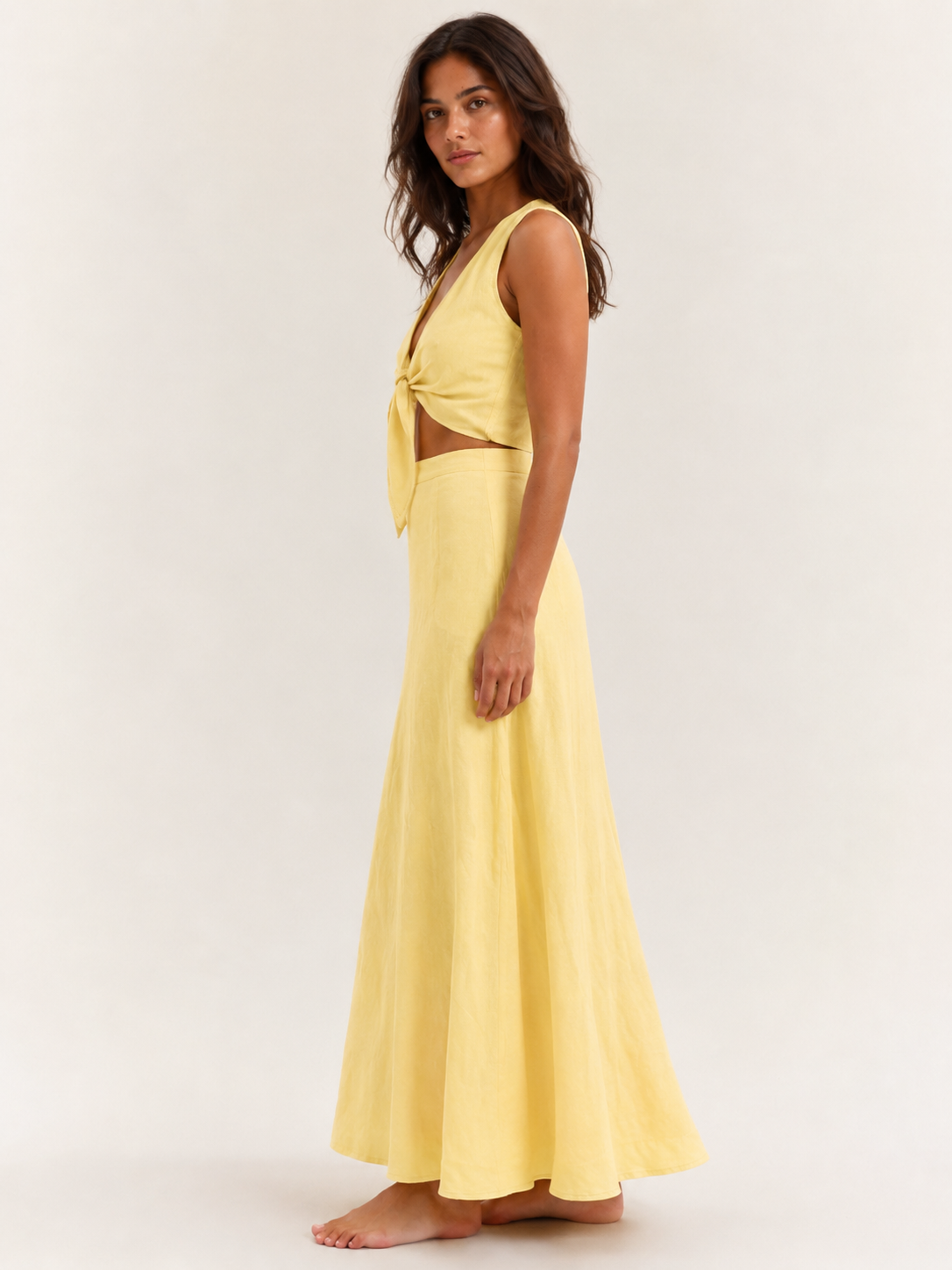 The Butter Linen Tie-Top Skirt Set secondary view