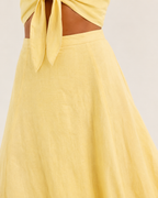 The Butter Linen Tie-Top Skirt Set fabric detail