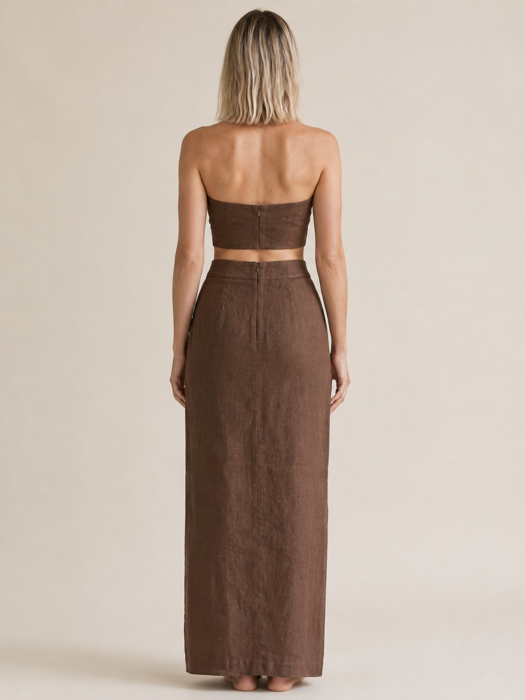 The Chocolate Bandeau Maxi Skirt Set secondary view