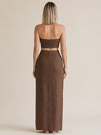 The Chocolate Bandeau Maxi Skirt Set secondary view