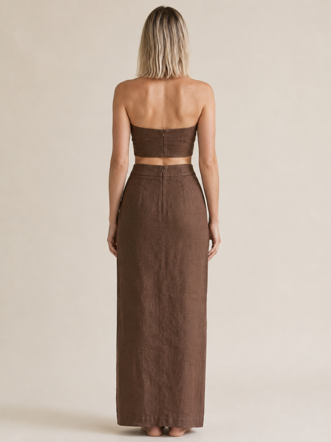 The Chocolate Bandeau Maxi Skirt Set secondary view