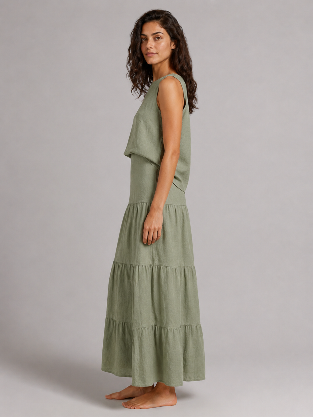 The Sage Tiered Maxi Skirt Set secondary view