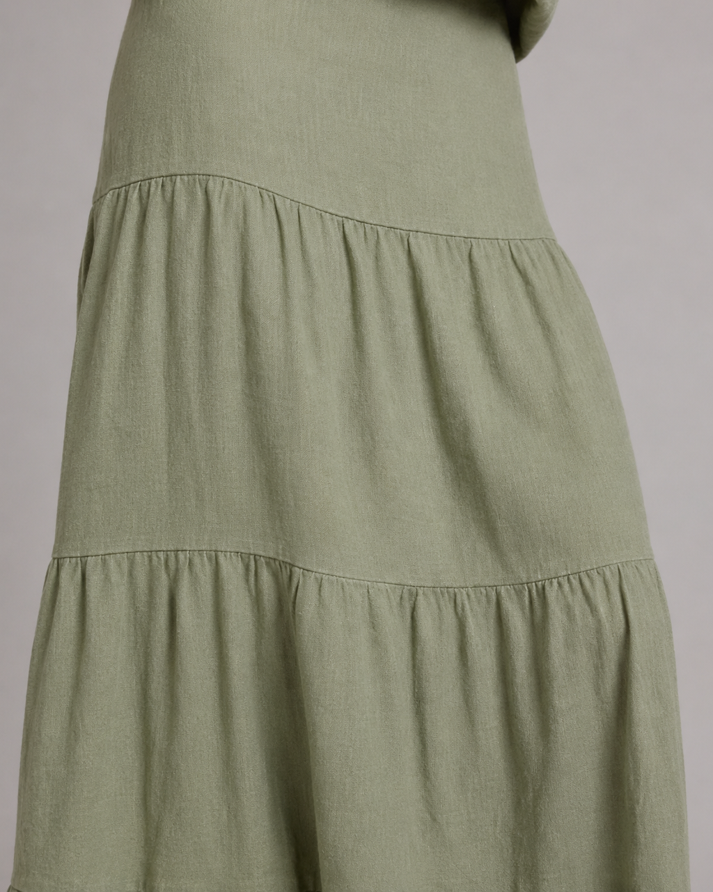 The Sage Tiered Maxi Skirt Set fabric detail