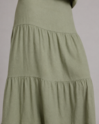The Sage Tiered Maxi Skirt Set fabric detail