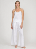 The White Broderie Camisole Palazzo Set front view