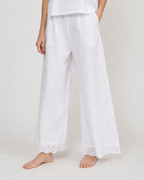 The White Broderie Camisole Palazzo Set palazzo detail