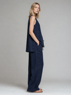 The Navy Linen Trouser Set secondary view