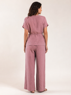 The Dusty Rose Wrap Top Trouser Set secondary view