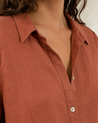 The Terracotta Longline Shirt Set shirt detail